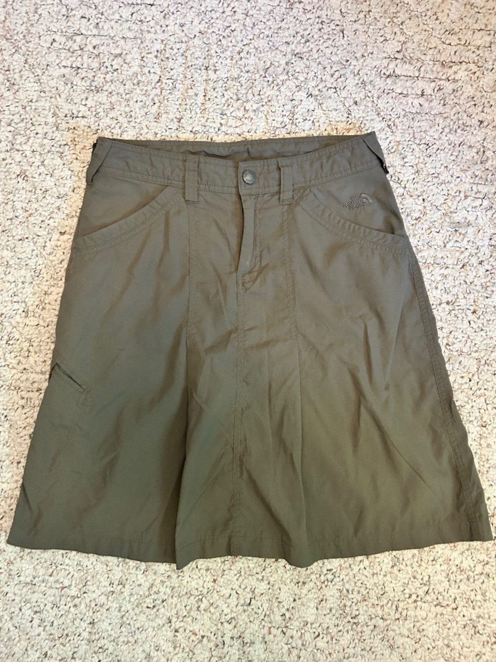 The North Face Khaki Cargo Hiking Skirt Nylon Outdoor Utility Women's Size 6